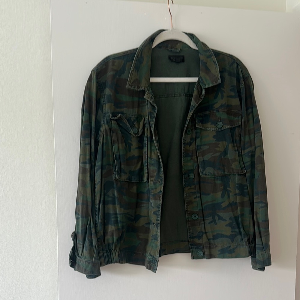 Topshop Green Utility Jacket Lightweight Military Style